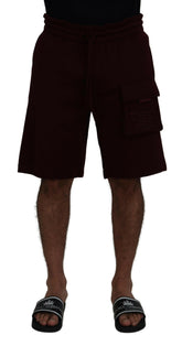 Dolce & Gabbana Maroon Bermuda Cargo Men Shorts -   -  Dolce & Gabbana.